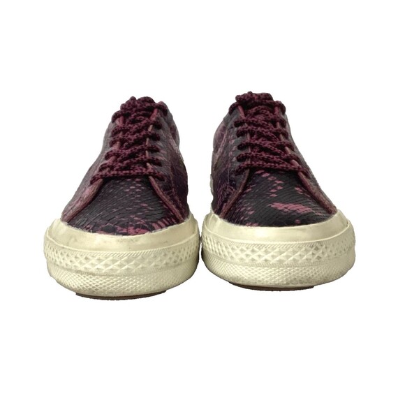 Converse One Star Burgundy Reptile-Women's 7-Purple/Black-Low Skate Shoe 161547C - Picture 2 of 10